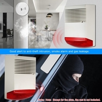 Strobe Sirène Son Lumière Alarme Rouge Lampe de Poche Corne 120dB Fort Alarme Son Haut-Parleur Extérieur Étanche pour Intrusion Sécurité et Alarme Incendie