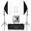 Studio de photographie Cube parapluie Softbox lumière éclairage tente Kit Photo vidéo équipement 2 * 135W ampoule 2 * trépied Stand 2 * Softbox 1 * sac de transport pour Portrait produit