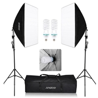 Studio de photographie Cube parapluie Softbox lumière éclairage tente Kit Photo vidéo équipement 2 * 135W ampoule 2 * trépied Stand 2 * Softbox 1 * sac de transport pour Portrait produit
