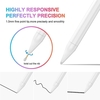 Stylet Capacitif Actif Pointe en Silicone Rejet de la Paume Toucher Sensible Écriture Lisse Compatible avec iPad 2018-2021 Blanc
