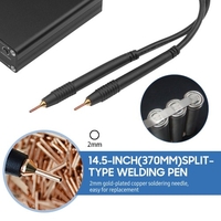 Stylo de soudage par points portable Kit de soudage par points Mini machine de soudage par points pour batterie au lithium 30 vitesses réglable avec stylo de soudage de type fendu Feuille de nickel 2M