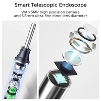 SUNUO FIND X Smart Visual Earpick Stick 500W Endoscope de nettoyage intra-auriculaire haute précision Kit de nettoyage multifonctionnel pour le visage/l