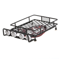 Support de bagage de support de toit avec la barre lumineuse pour 1/10 RC Crawler Axial SCX10 D90 110 Pièces de voiture de Traxxas TRX-4 Tamiya HSP RC