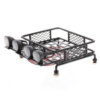 Support de bagage de support de toit avec la barre lumineuse pour 1/10 RC Crawler Axial SCX10 D90 110 Pièces de voiture de Traxxas TRX-4 Tamiya HSP RC