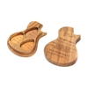 Support de boîte de sélection de guitare en bois Forme de guitare 3 compartiments Pagaies Conteneur en bois avec 3 pics en bois d
