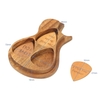 Support de boîte de sélection de guitare en bois Forme de guitare 3 compartiments Pagaies Conteneur en bois avec 3 pics en bois d