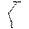 Support de bras en ciseaux à suspension en métal réglable + supports de téléphone double + support de support de téléphone + adaptateur de rotule + mini-lumière LED + télécommande