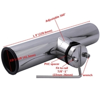 Support de canne à pêche pour bateaux marins Support de canne à monter sur rail Pince à monter sur rail en acier inoxydable 7/8 "à 1"
