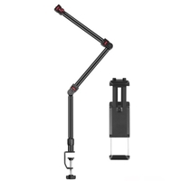 Support de diffusion en direct de bureau PULUZ PU3103B bras extensibles flexibles à 3 sections support de montage de bureau C-Clamp