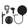 Support de microphone de bureau à double usage Support de microphone réglable Support de bureau Base antidérapante avec filtre anti-pop,  clip de microphone,  support antichoc,  pour l