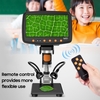 Support de microscope vidéo à écran LCD de 7 pouces Carte TF 32 Go Microscope 1000X et télescope 1080P avec support en alliage de télécommande Roue de mise au point réglable et prise en charge de la lumière LED Sortie USB / HD pour la réparation 