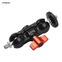 Support de moniteur à bras de friction articulé Andoer avec double rotule vis standard 1/4 pouce pour moniteur de caméra lumière LED Microphone plate-forme vidéo