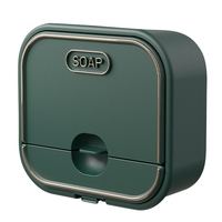 Support de stockage de savon Boîte à savon domestique Non perforé Tenture murale Double couche Clapet de vidange créatif pour le stockage des toilettes