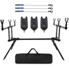 Support de support de canne à pêche à la carpe rétractable réglable Support de canne à pêche avec 3 alarmes de morsure de pêche 3 PCS
