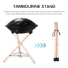 Support de tambour à main pliable Support de tambour à langue en acier Accessoire pour instrument de musique Support universel en bois massif pour tambour à main