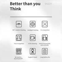 Support de téléphone de suivi intelligent Rotation à 360 ° Suivi automatique du visage Support de trépied pour téléphone portable Gimbal Aucune application Fonctionne sur batterie pour la prise de vue vidéo Streaming en direct Vlog Selfie