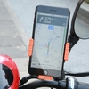 Support de téléphone de vélo pour support de support de téléphone portable mobile Support de support GPS avec support de batterie Noir