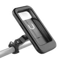 Support de téléphone de vélo étanche Guidon de vélo réglable à 360 ° Support de téléphone à écran tactile universel Compatible avec les smartphones jusqu