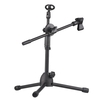 Support de trépied de microphone à double usage avec 2 clips de micro Support de micro réglable Microphones à bras de perche Support de sol de bureau pour réunion de discours Diffusion en direct Enregistrement vocal