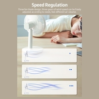 Support de ventilateur F6 ventilateur de bureau à secousse de charge ventilateur de régulation de vitesse de frappe avec indicateur LED à angle réglable rose