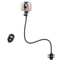 Support de webcam 72 cm/28 pouces support de montage de bureau flexible vis 1/4 pouce capacité de charge de 1kg avec support de téléphone obturateur à distance pour la diffusion en direct en ligne enseignement réunion chat