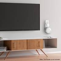 Support mural pour prise de courant uniquement pour le routeur WiFi Google Nest Installation facile et support de support de cordon sans fil,  sans vis,  blanc,  1 paquet