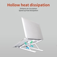 Support pour ordinateur portable pliable à dix vitesses Support de tablette pour ordinateur portable Support de bureau portable pliable réglable en hauteur Support de refroidissement blanc