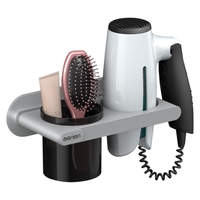 Support pour sèche-cheveux fixé au mur avec support pour sèche-cheveux