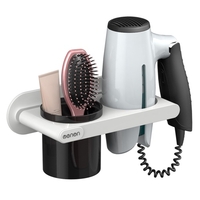 Support pour sèche-cheveux fixé au mur avec support pour sèche-cheveux