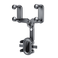 Support pour téléphone de voiture rétroviseur support de téléphone 360° rotatif et rétractable support de téléphone support de Navigation pince