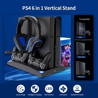 Support vertical de jeu IPEGA 6 en 1 support de casque de ventilateur de refroidissement multifonctionnel