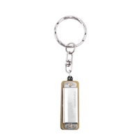 SWAN Porte-clés Harmonica 4 Trous 8 Tons Clé de C Petit Harmonica Décoration Suspendue Mini Instrument de Musique pour Débutants Etudiants