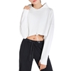 Sweat à capuche pour femmes haut court avec trous pour le pouce cordon de serrage à manches longues sweat-shirt pour le sport hauts décontractés automne
