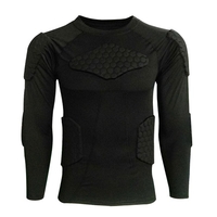 Sweat-shirt à manches longues pour hommes Chemise de compression Côtes Protecteur de poitrine Basketball Football Équipement de protection Entraînement Balle Porter Ski Résistance aux collisions Chemises de sport