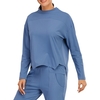 Sweat-shirt femme col rond manches longues ourlet asymétrique à séchage rapide course à pied Fitness Gym vêtements de sport solide lâche hauts de détente