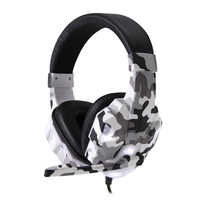 SY830MV Casque de jeu 3, 5 mm filaire sur les écouteurs Casque antibruit E-Sport avec microphone LED Light AUX + USB pour PC de bureau