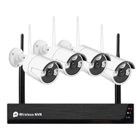 Système de caméra de sécurité sans fil 1080P 4CH HD,  4CH NVR + Caméra IP WiFi 4Pcs Caméra de surveillance vidéo 1080P avec vision nocturne,  alerte de mouvement,  accès à distance,  IP66 étanche (disque dur non inclus)