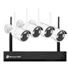 Système de caméra de sécurité sans fil 1080P 4CH HD,  NVR 4CH + 4 pièces Caméra IP WiFi Caméra de surveillance vidéo 1080P avec vision nocturne,  alerte de mouvement,  accès à distance,  étanche IP66 (disque dur non inclus)