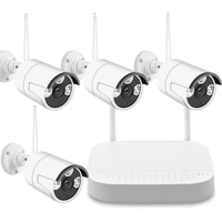 Système de caméra de sécurité sans fil 1080P,  système de surveillance WiFi NVR 4 canaux avec 4 caméras IP extérieures,  prise en charge de la vision nocturne,  IP66 résistant aux intempéries,  accès à distance Tuya APP et alertes de mouvement inte
