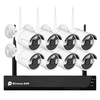 Système de caméra de sécurité sans fil 8CH 1080P,  8 canaux 1080P CCTV NVR + 8PCS 1080P 2.0MP Caméras IP de surveillance extérieure intérieure avec vision nocturne,  alerte de mouvement,  accès à distance Tuya Smart App,  pas de disque dur