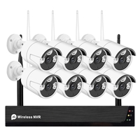 Système de caméra de sécurité sans fil 8CH 1080P,  8 canaux 1080P CCTV NVR + 8PCS 1080P 2.0MP Caméras IP de surveillance extérieure intérieure avec vision nocturne,  alerte de mouvement,  accès à distance Tuya Smart App,  pas de disque dur