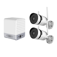 Système de caméra de sécurité sans fil avec 2 caméras IP Capteur PIR Détection humano de et lecture Télécommande audio bidirectionnelle