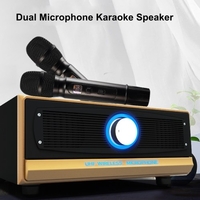 Système de karaoké familial Microphone sans fil UHF portable BT Haut-parleur sans fil Home Cinéma KTV AUX IN Lecteur de musique U Disk pour la maison,  la réunion,  le pique-nique de mariage