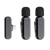 Système de micro à pince sans fil portable à un déclencheur et deux pour téléphones Android de type C
