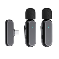 Système de micro à pince sans fil portable à un déclencheur et deux pour téléphones Android de type C
