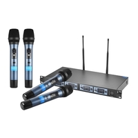 Système de microphone à main sans fil UHF 4 canaux professionnel 4D - Prise UE et type 3