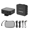 Système de microphone sans fil Andoer One-Trigger-One 2.4G (1 émetteur + 1 récepteur) Clip sur microphone Max.30M Portée effective avec câble audio TRS et TRRS 3, 5 mm pour Smartphone Caméra Caméscope Vlog Live Streaming Interview