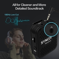 Système de microphone sans fil SYNCO G1 (A2) 2.4G avec 1 récepteur et 2 émetteurs et 2 microphones Lavalier Portée de transmission 50M Prise 3, 5 mm pour Smartphone Caméra Caméscope Vlog Diffusion en direct Interview Enregistrement vidéo