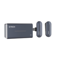 Système de microphone sans fil SYNCO P1T 2.4G avec émetteur à clipser + Mini récepteur de type C + étui de chargement sans fil Portée de transmission de 50 m Batterie intégrée compatible avec l