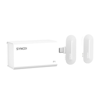 Système de microphone sans fil SYNCO P1T 2.4G avec émetteur à clipser + Mini récepteur de type C + étui de chargement sans fil Portée de transmission de 50 m Batterie intégrée compatible avec l